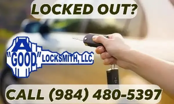 A Good Locksmith providing authorized automotive lockout help beside a customer vehicle
